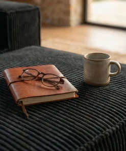 Canapé modulable en angle avec pouf Archiduc Velours Noir