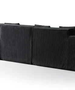 Canapé modulable en angle avec pouf Archiduc Velours Noir