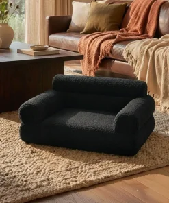 Canapé pour chien et chat Titou 50x80 Tissu Bouclette Noir