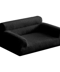 Canapé pour chien et chat Titou 50x80 Tissu Bouclette Noir