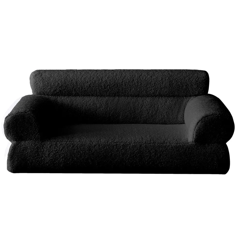 Canapé pour chien et chat Titou 50x80 Tissu Bouclette Noir