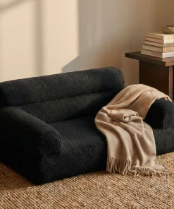 Canapé pour chien et chat Titou 50x80 Tissu Bouclette Noir