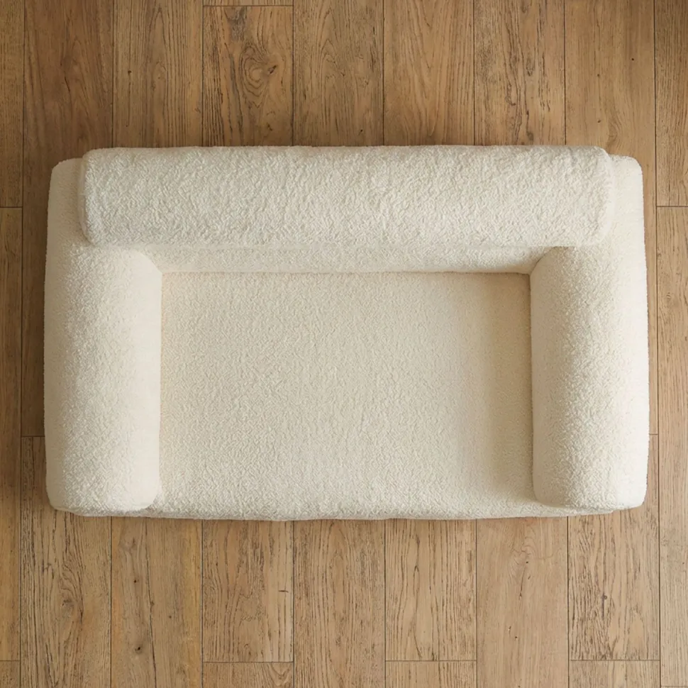 Canapé pour chien et chat Titou 50x80 Tissu Bouclette Crème