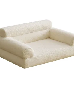 Canapé pour chien et chat Titou 50x80 Tissu Bouclette Crème
