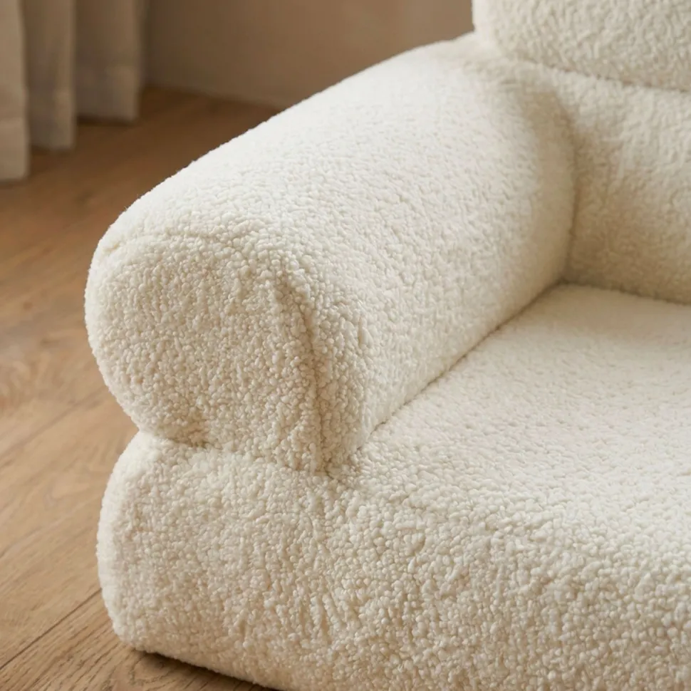 Canapé pour chien et chat Titou 50x80 Tissu Bouclette Crème