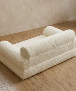 Canapé pour chien et chat Titou 50x80 Tissu Bouclette Crème