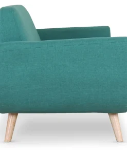 Canapé scandinave 2 places Danube Tissu Bleu-Vert
