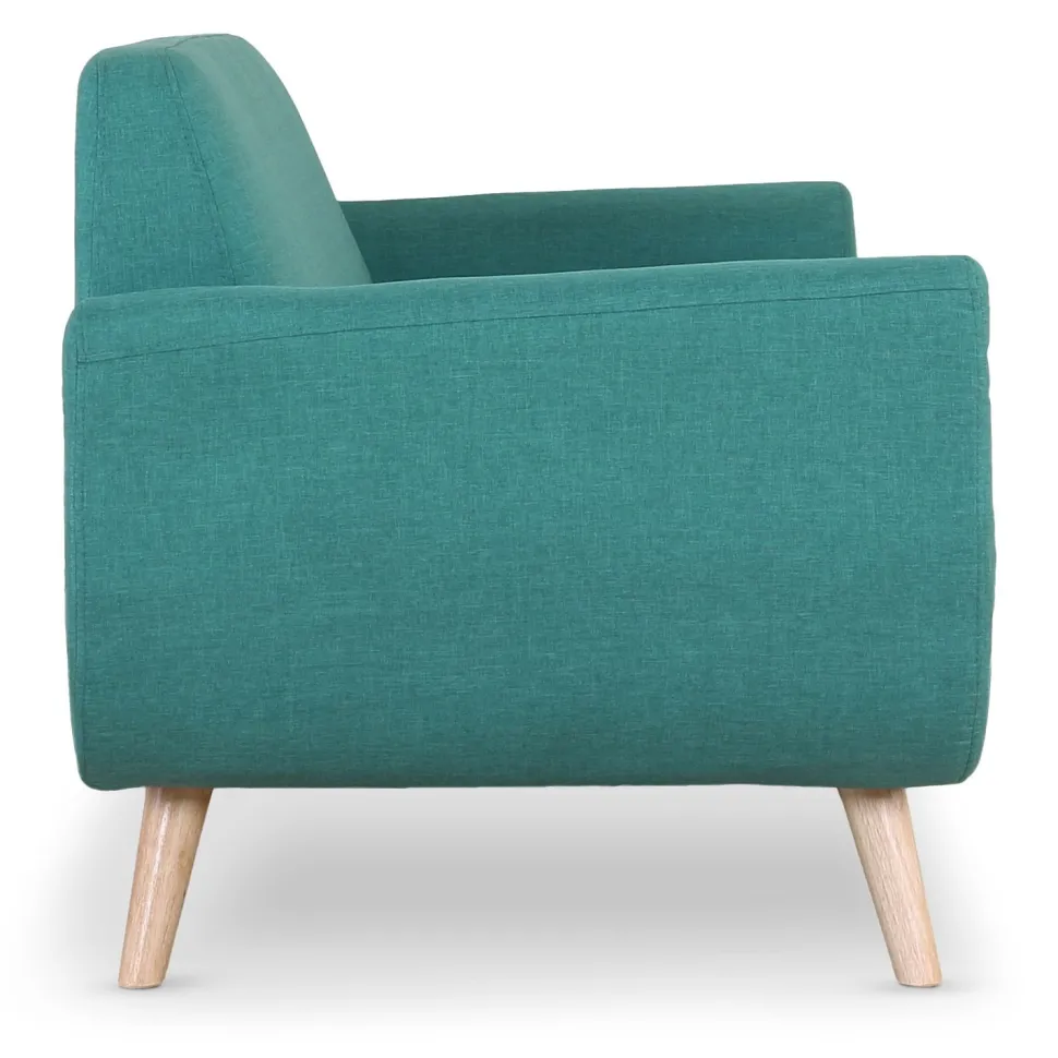 Canapé scandinave 2 places Danube Tissu Bleu-Vert