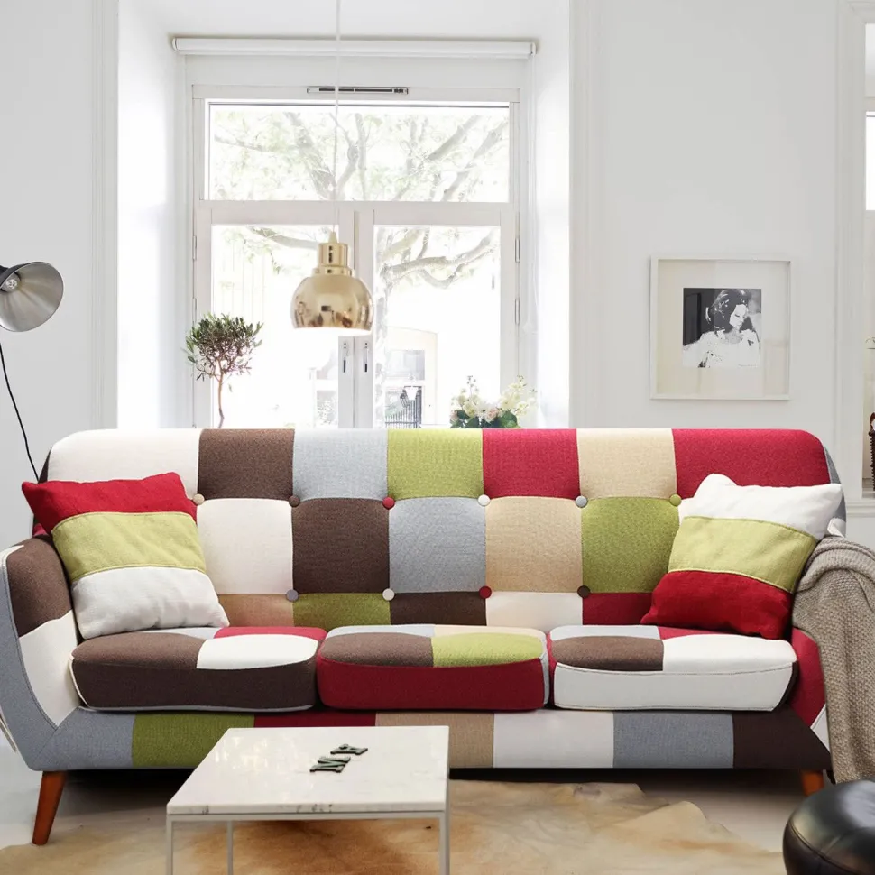 Canapé scandinave 3 places Bombay Multicolore