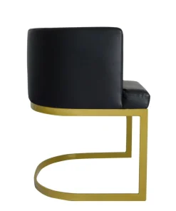 Chaise / Fauteuil Noellie Simili P.U. Noir pieds Or