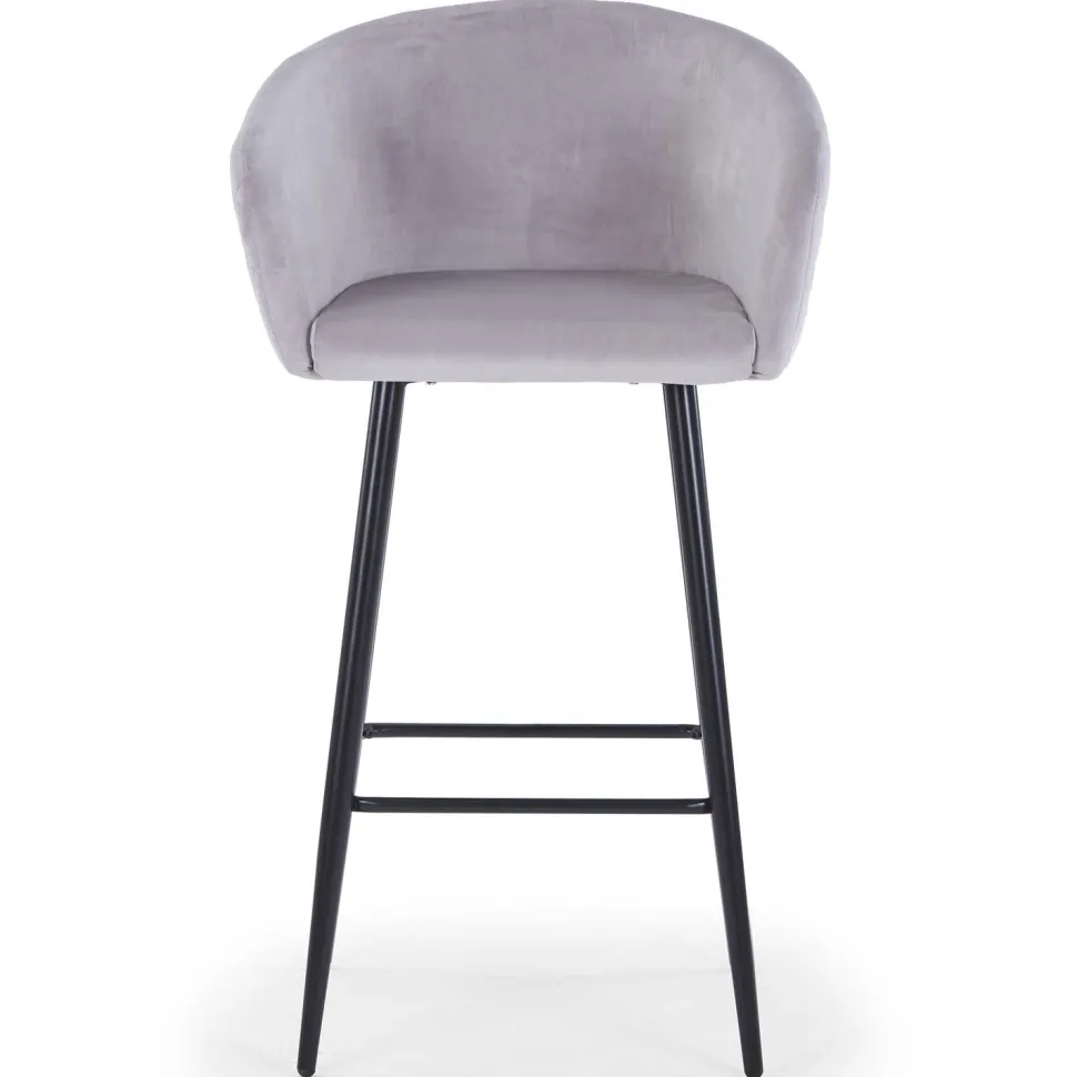 Chaise de bar Bobby Velours Argent