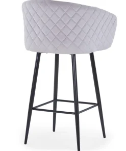 Chaise de bar Bobby Velours Argent