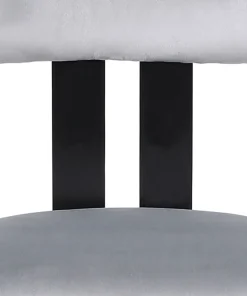 Chaise de salle à manger design Ceriz Bois noir et Velours Gris