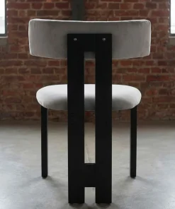 Chaise de salle à manger design Ceriz Bois noir et Velours Gris