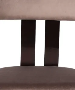 Chaise de salle à manger design Ceriz Bois foncé et Velours Marron