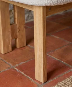 Chaise de salle à manger design Ceriz Bois clair et Tissu bouclette Beige
