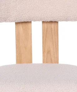 Chaise de salle à manger design Ceriz Bois clair et Tissu bouclette Beige