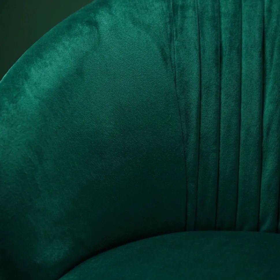 Chaise Smart Velours Vert Pieds Or