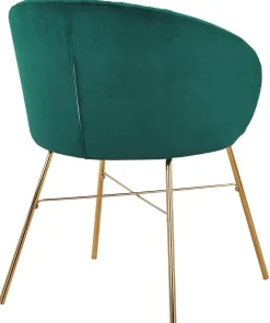 Chaise Smart Velours Vert Pieds Or
