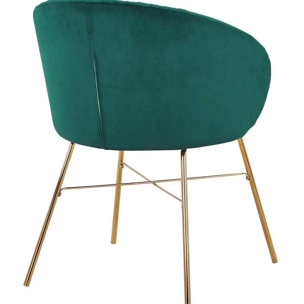 Chaise Smart Velours Vert Pieds Or