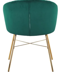 Chaise Smart Velours Vert Pieds Or