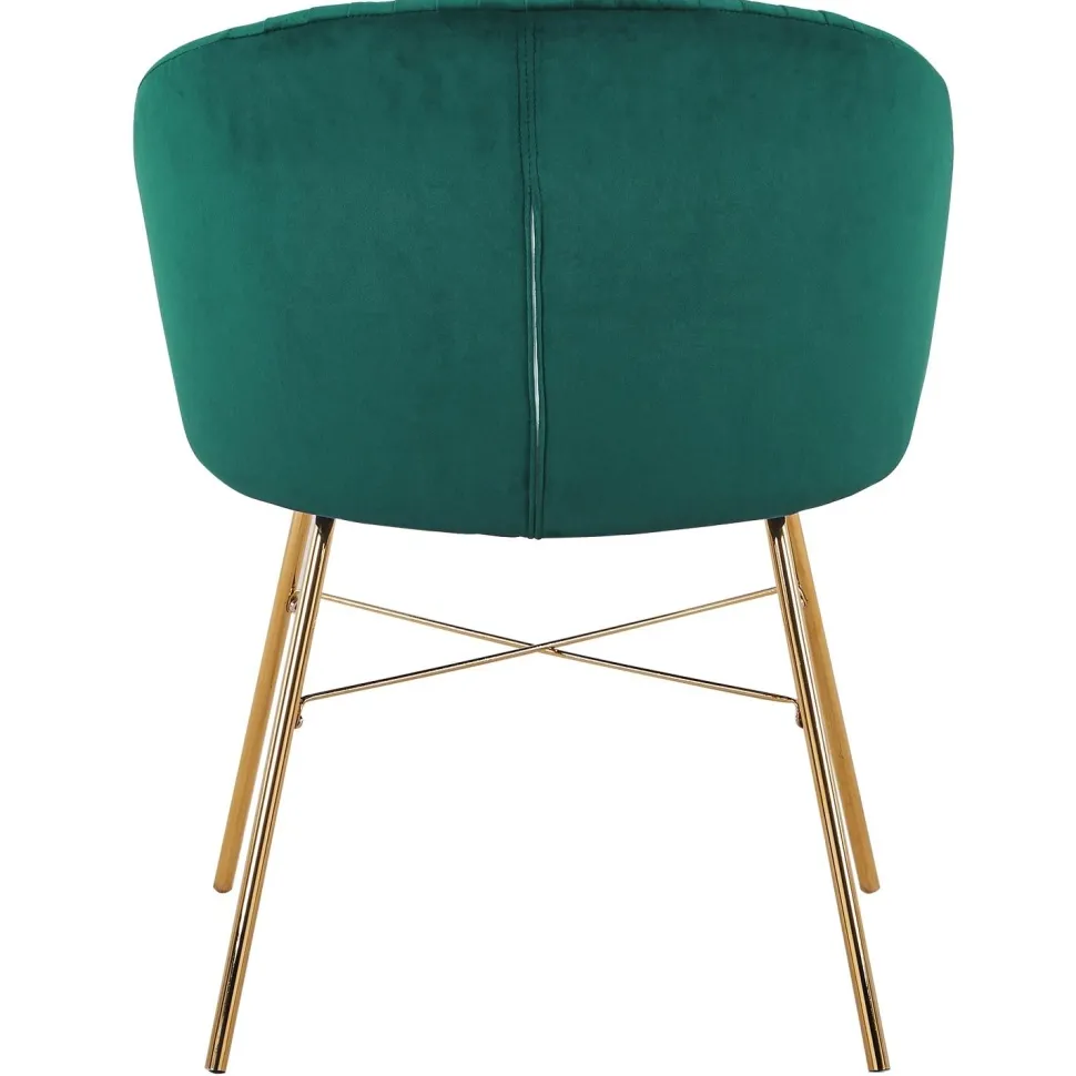 Chaise Smart Velours Vert Pieds Or