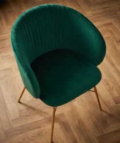 Chaise Smart Velours Vert Pieds Or