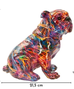 Chien Bulldog décoratif style Pop multicolore