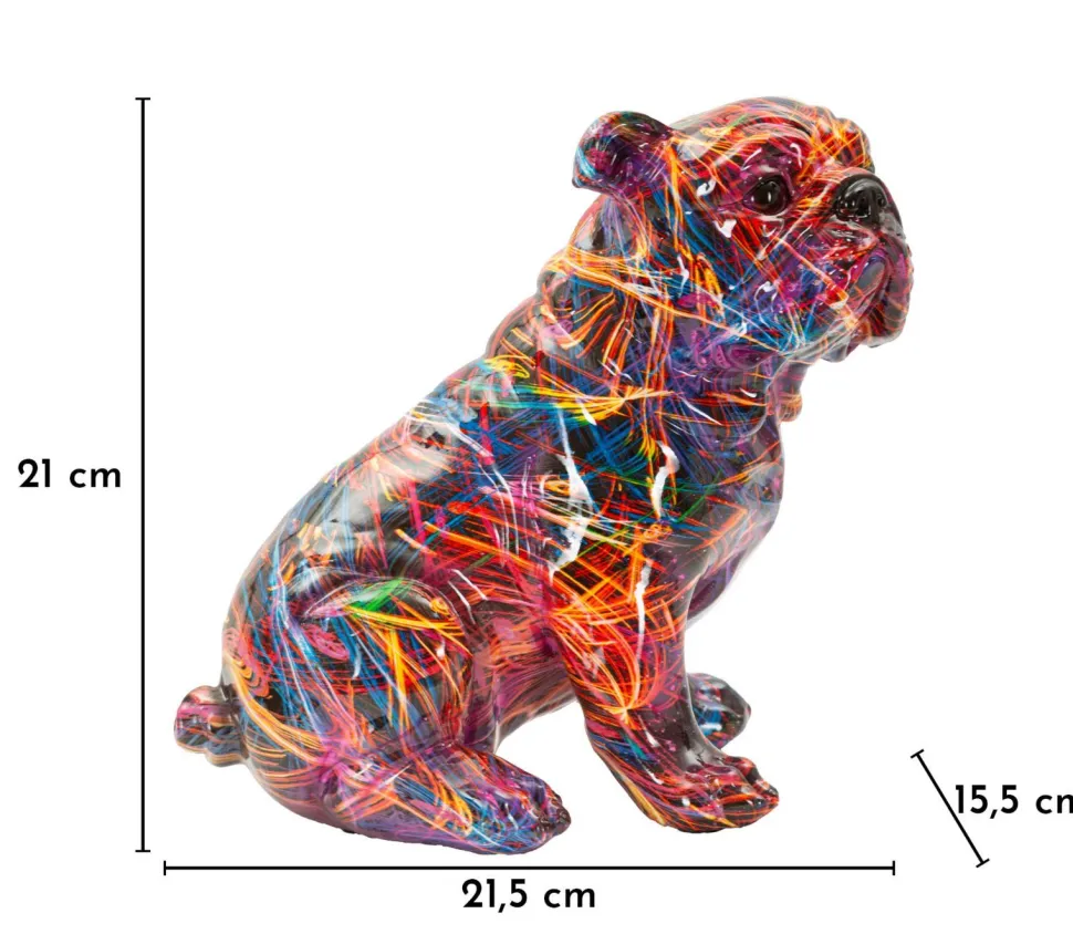 Chien Bulldog décoratif style Pop multicolore