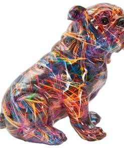 Chien Bulldog décoratif style Pop multicolore