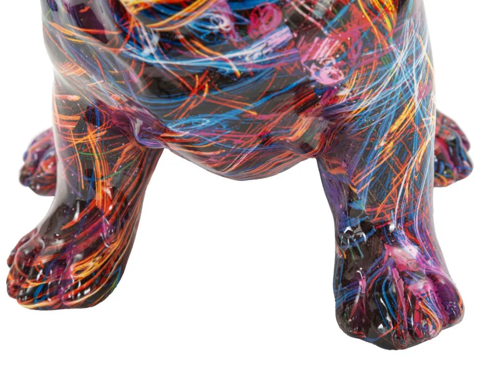 Chien Bulldog décoratif style Pop multicolore