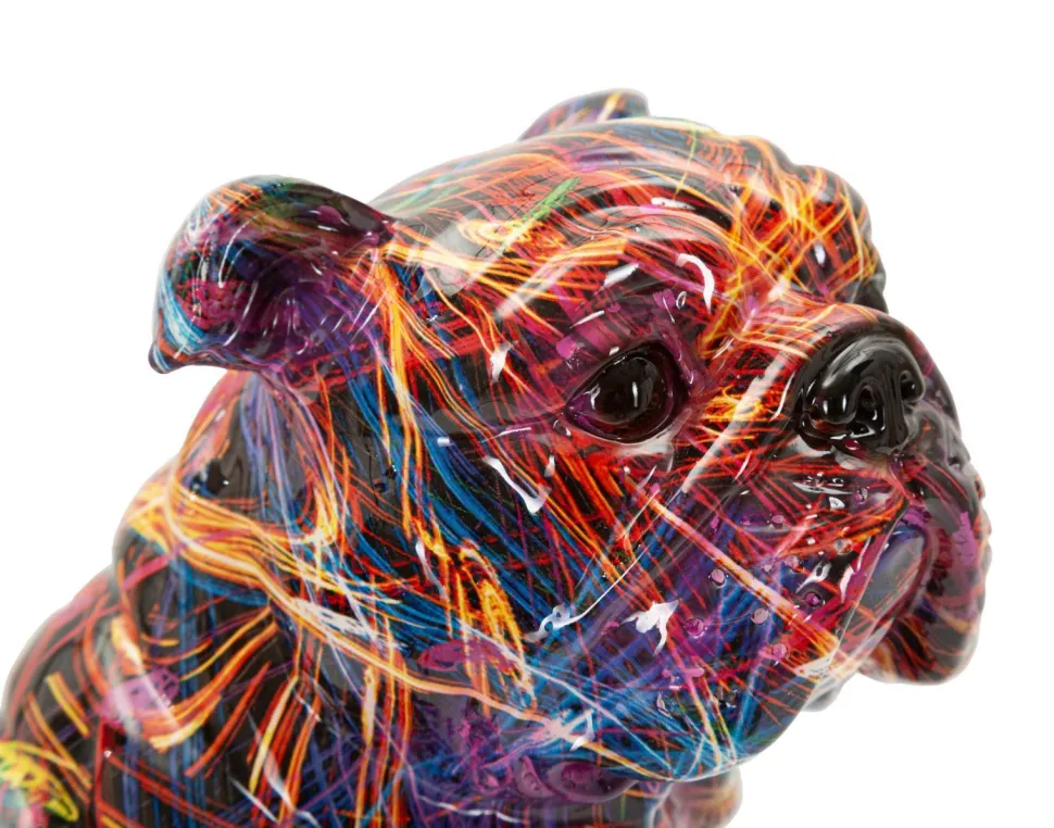 Chien Bulldog décoratif style Pop multicolore