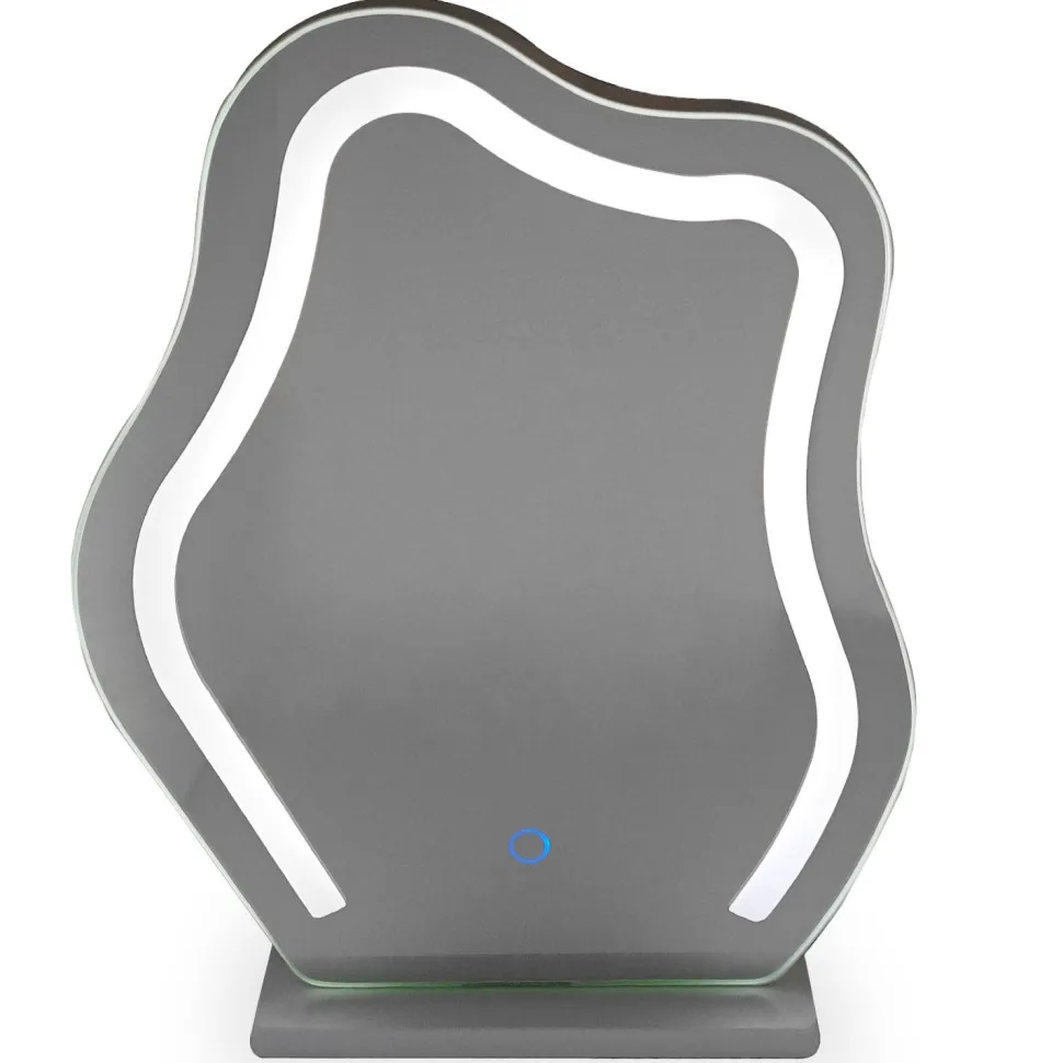 Coiffeuse avec 5 tiroirs arrondis et miroir design L102cm Mezade Noir