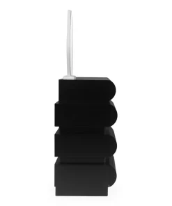 Coiffeuse avec 5 tiroirs arrondis et miroir design L102cm Mezade Noir