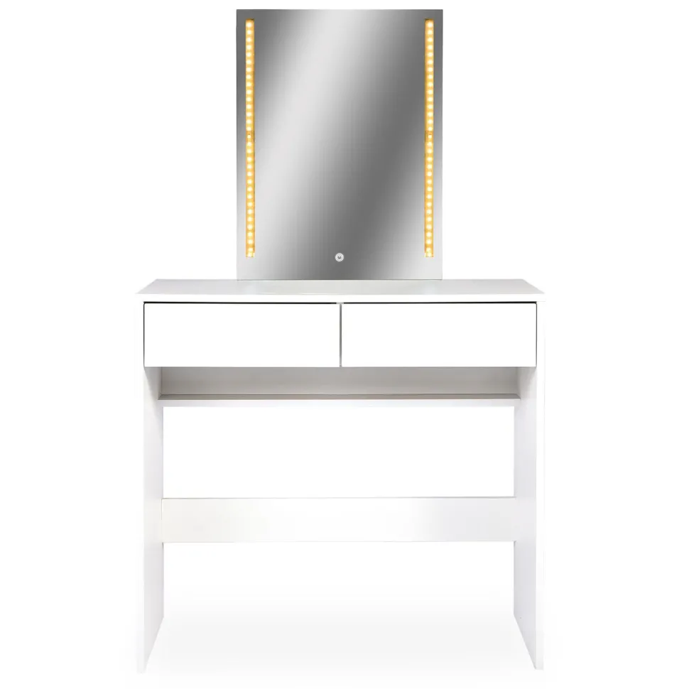 Coiffeuse avec miroir LED Talisma L80cm Blanc