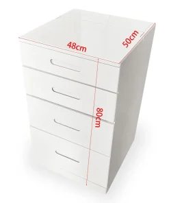 Coiffeuse compacte 48cm avec miroir LED, tiroir et pouf intégré Germina Blanc