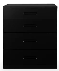 Coiffeuse compacte 60cm avec miroir LED, tiroir et pouf intégré Germina XL Noir