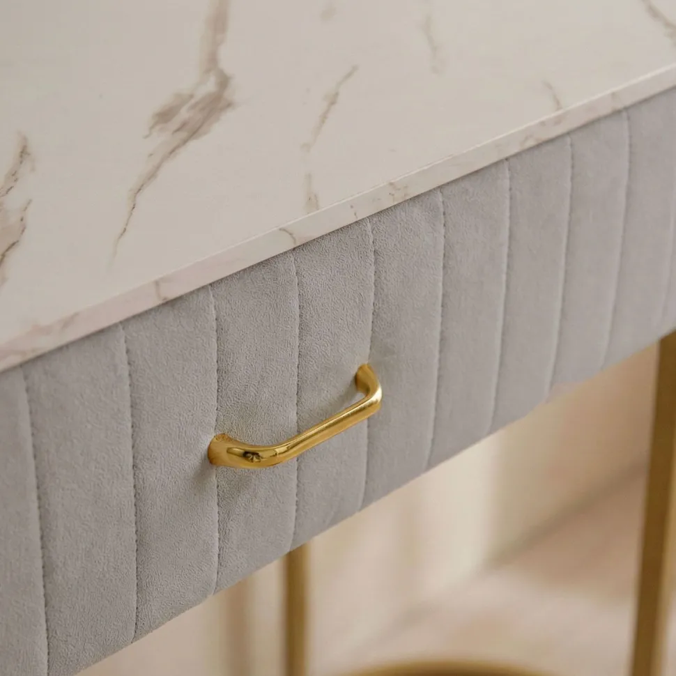 Coiffeuse Paloma 1 tiroir Velours Taupe