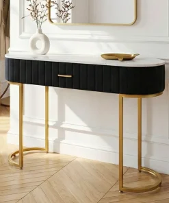 Coiffeuse Paloma 1 tiroir Velours Noir