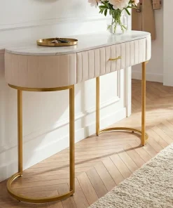Coiffeuse Paloma 1 tiroir Velours Beige