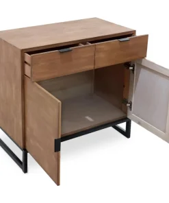 Commode 2 tiroirs et 2 portes battantes Panara Chêne Clair