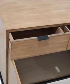 Commode 2 tiroirs et 2 portes battantes Panara Chêne Clair