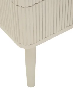 Commode Shy avec 4 tiroirs en bois et pieds en métal beiges