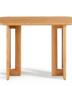 Console avec cannage 40x120cm Bohemia Chêne clair et Rotin