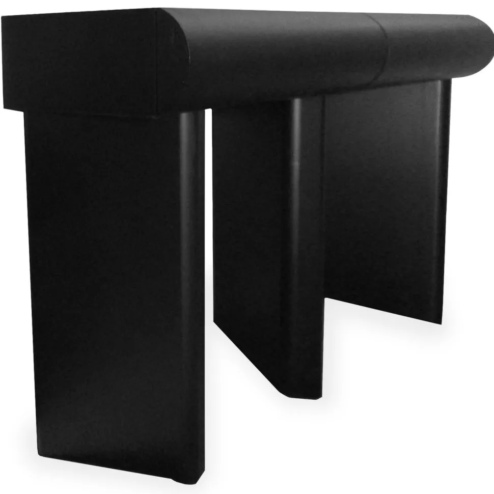 Console design 2 tiroirs L120cm avec pieds obliques Mezade Noir