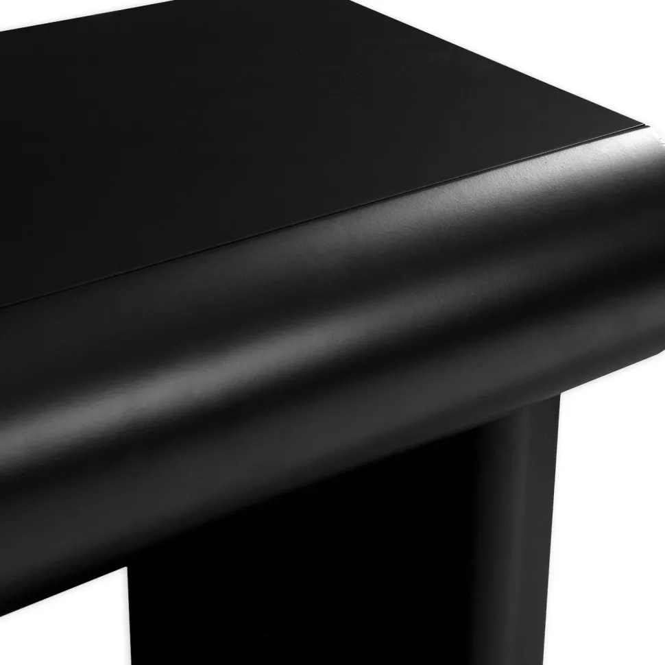 Console design 2 tiroirs L120cm avec pieds obliques Mezade Noir