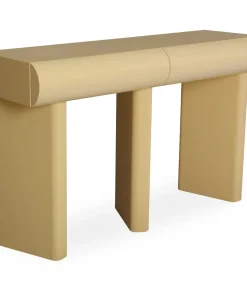 Console design 2 tiroirs L120cm avec pieds obliques Mezade Beige