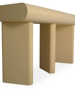 Console design 2 tiroirs L120cm avec pieds obliques Mezade Beige