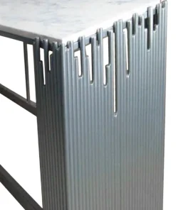 Console design Falbala Marbre Blanc et Métal Argent