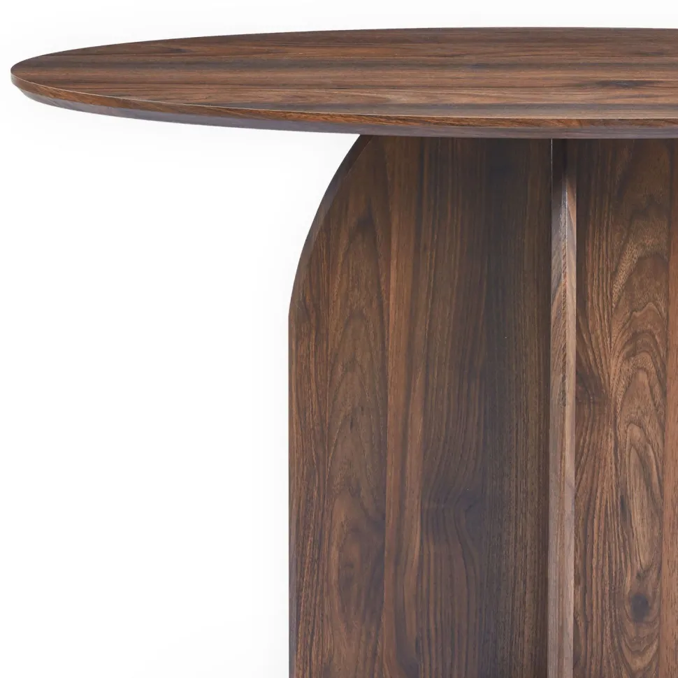 Console moderne ovale 120cm Calyptus Bois foncé